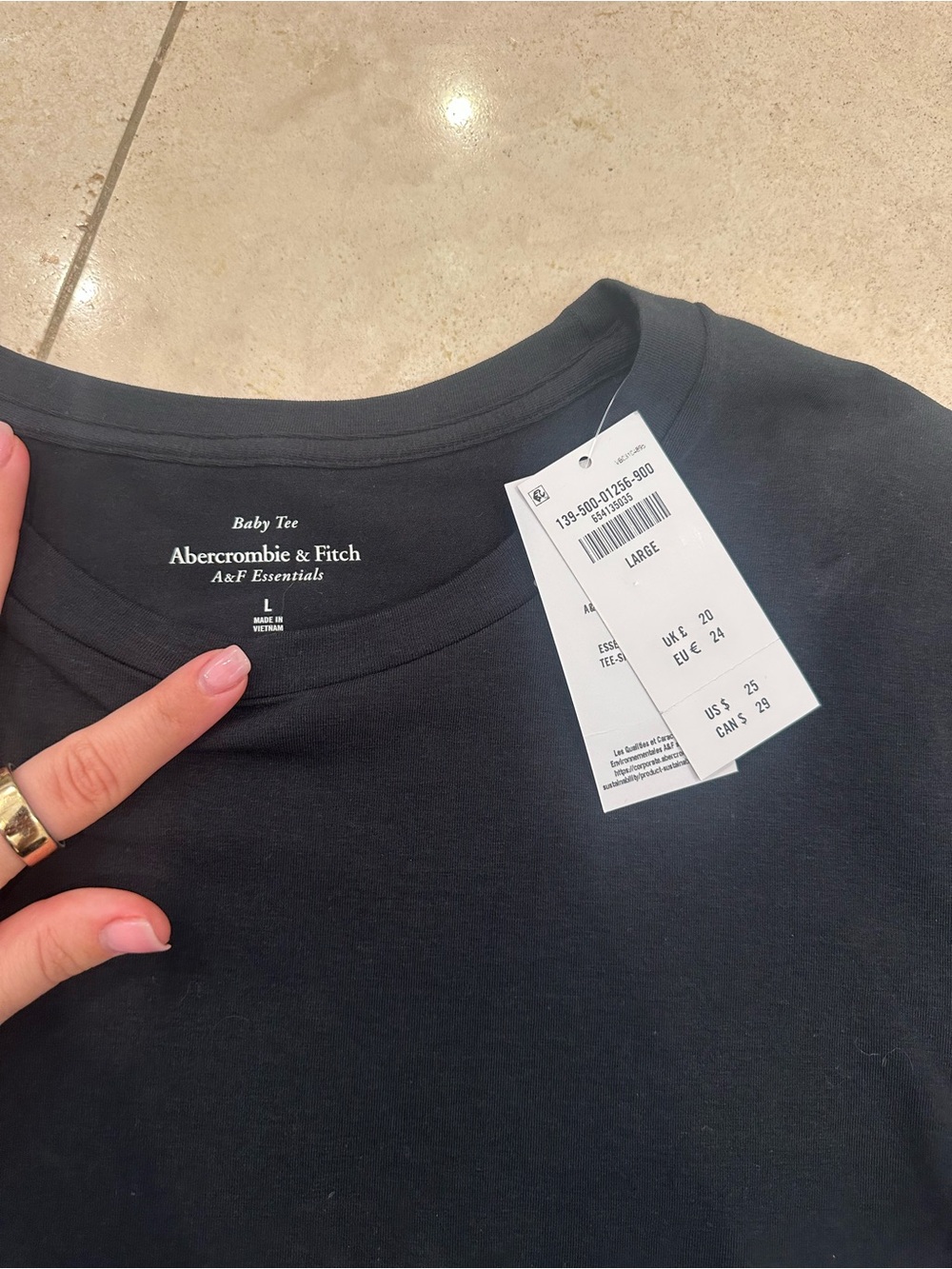 Abercrombie & Fitch Black Baby Tee - Large
